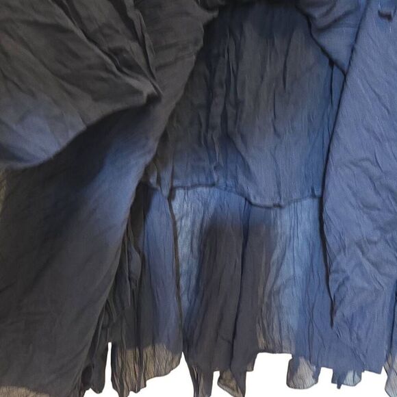 Fashion Fuse Black Gauze Midi Skirt OS Asymetric Festival Artisan Hippie NWT - Picture 9 of 9